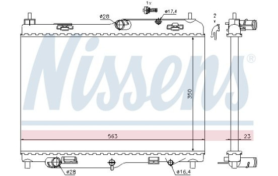 Radiator, engine cooling 69234 Nissens, Image 2