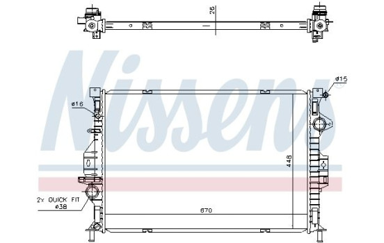 Radiator, engine cooling 69249 Nissens