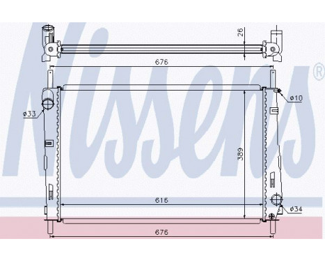 Radiator, engine cooling 69250 Nissens