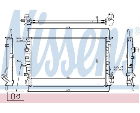 Radiator, engine cooling 69252 Nissens