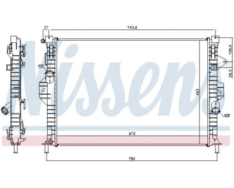 Radiator, engine cooling 69253 Nissens