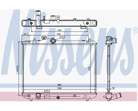 Radiator, engine cooling 69400 Nissens