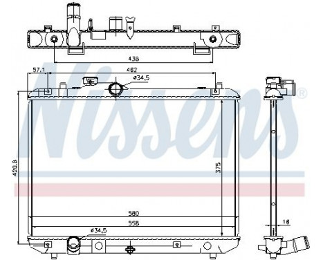 Radiator, engine cooling 69400 Nissens, Image 2