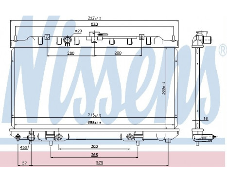 Radiator, engine cooling 69460 Nissens