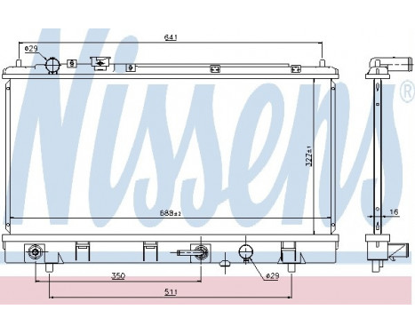 Radiator, engine cooling 69463 Nissens