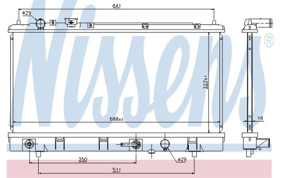 Radiator, engine cooling 69463 Nissens