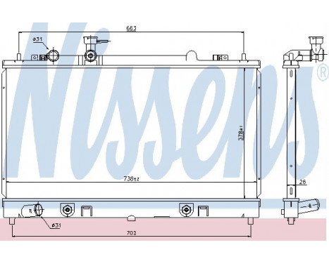 Radiator, engine cooling 69466 Nissens