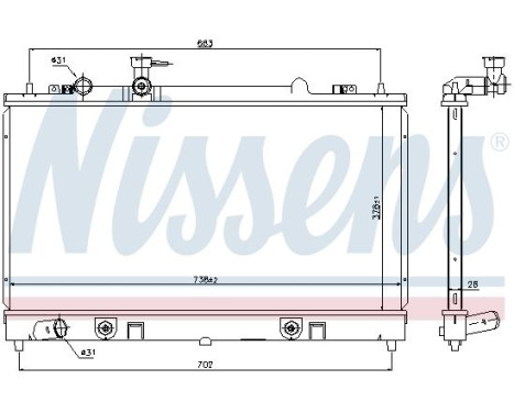 Radiator, engine cooling 69466 Nissens, Image 2