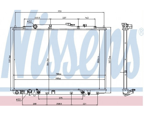 Radiator, engine cooling 69476 Nissens