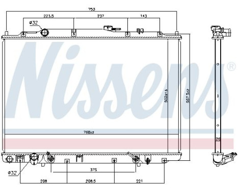 Radiator, engine cooling 69476 Nissens, Image 2