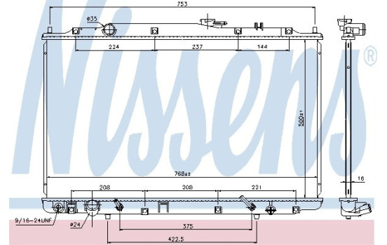 Radiator, engine cooling 69482 Nissens