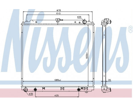 Radiator, engine cooling 69485 Nissens