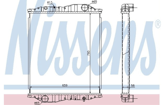 Radiator, engine cooling 69602A Nissens