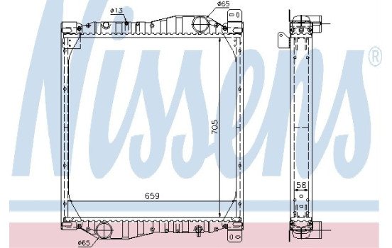Radiator, engine cooling 69606A Nissens