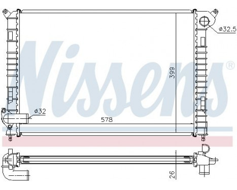 Radiator, engine cooling 69700A Nissens, Image 2