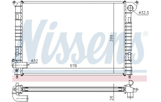 Radiator, engine cooling 69700A Nissens, Image 2