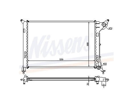 Radiator, engine cooling 69702A Nissens