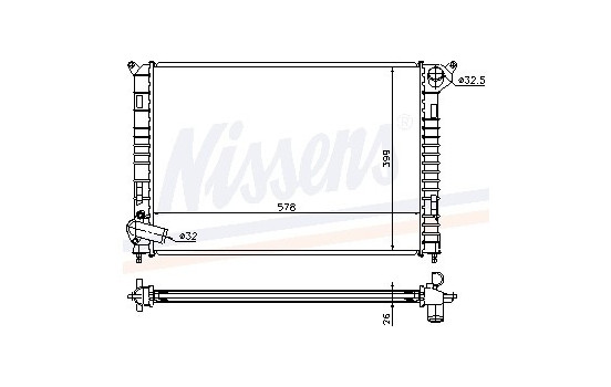 Radiator, engine cooling 69703A Nissens