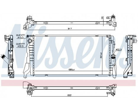 Radiator, engine cooling 69708 Nissens