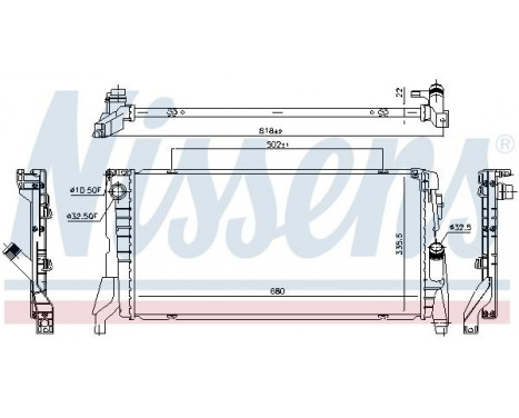Radiator, engine cooling 69710 Nissens