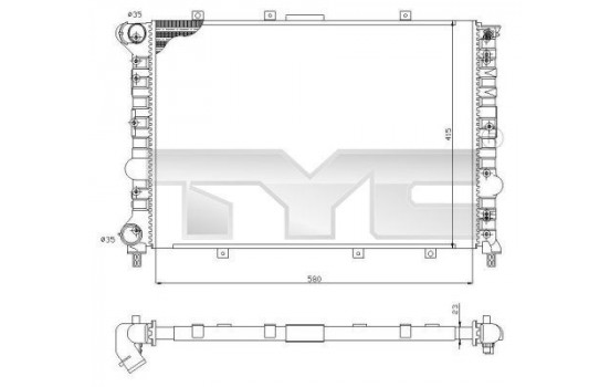 Radiator, engine cooling 701-0001-R TYC