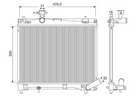 Radiator, engine cooling 701216 Valeo