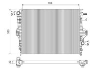 Radiator, engine cooling 701225 Valeo