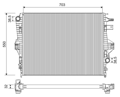 Radiator, engine cooling 701225 Valeo