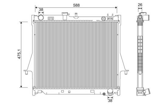 Radiator, engine cooling 701231 Valeo