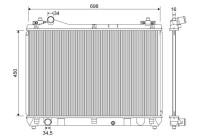Radiator, engine cooling 701243 Valeo