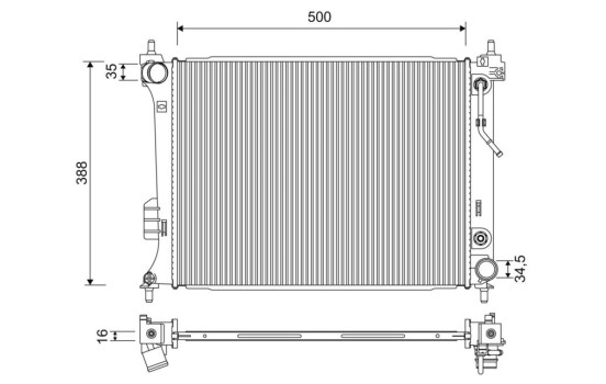 Radiator, engine cooling 701254 Valeo