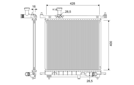 Radiator, engine cooling 701328 Valeo