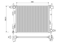 Radiator, engine cooling 701347 Valeo