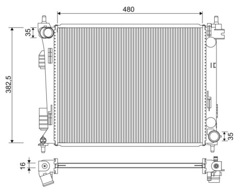 Radiator, engine cooling 701347 Valeo