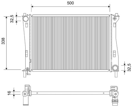 Radiator, engine cooling 701522 Valeo