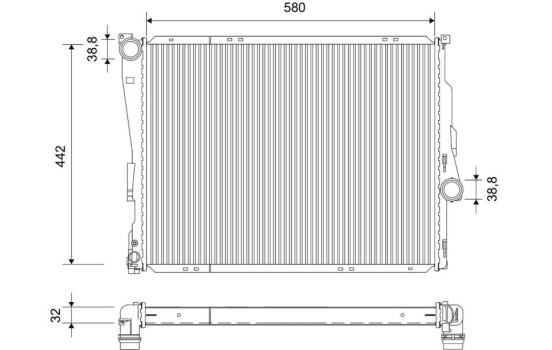 Radiator, engine cooling 701523 Valeo