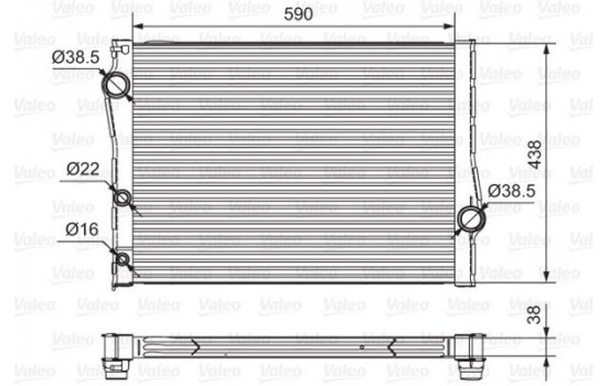 Radiator, engine cooling 701549 Valeo