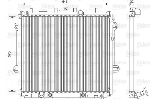 Radiator, engine cooling 701555 Valeo