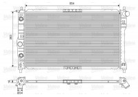 Radiator, engine cooling 701558 Valeo