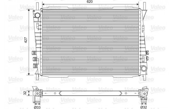 Radiator, engine cooling 701559 Valeo
