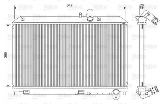 Radiator, engine cooling 701561 Valeo