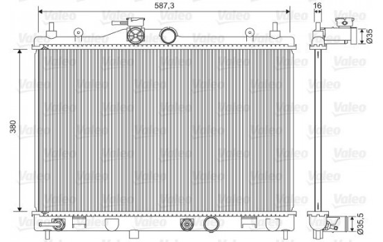 Radiator, engine cooling 701573 Valeo