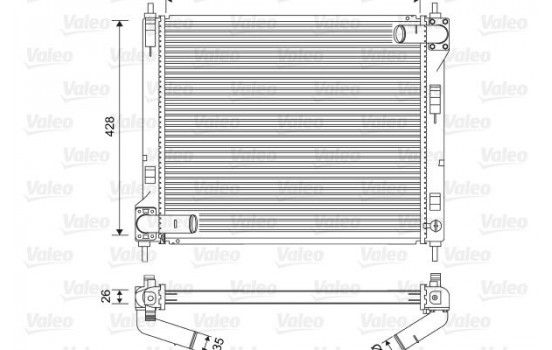 Radiator, engine cooling 701583 Valeo