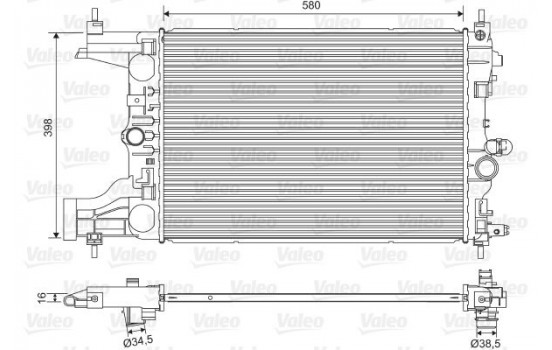 Radiator, engine cooling 701594 Valeo