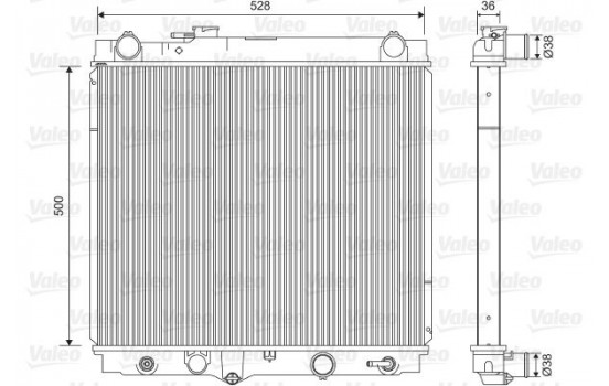 Radiator, engine cooling 701596 Valeo