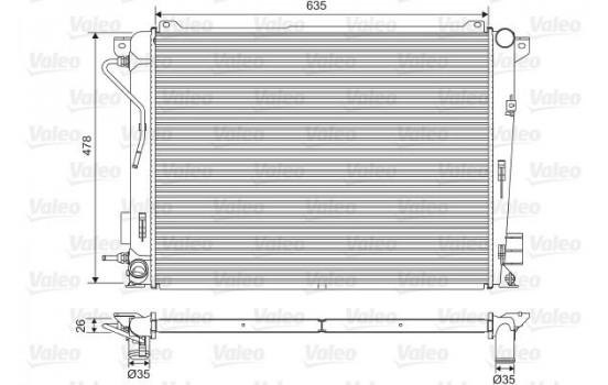 Radiator, engine cooling 701600 Valeo