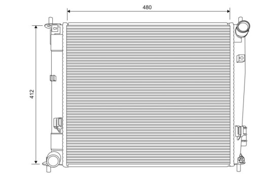 Radiator, engine cooling 701624 Valeo