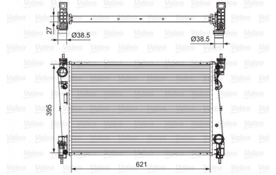 Radiator, engine cooling 701655 Valeo