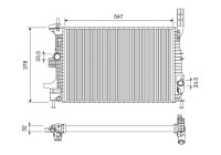Radiator, engine cooling 701675 Valeo