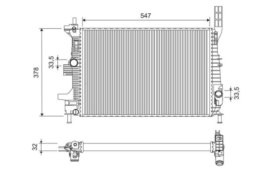 Radiator, engine cooling 701675 Valeo